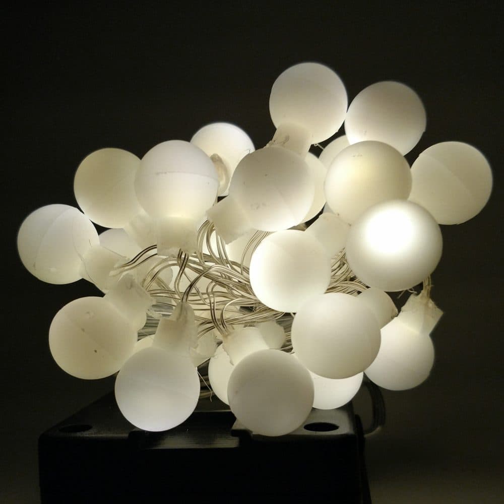 Hometown Evolution Solar White Ball String Lights (31 ft)